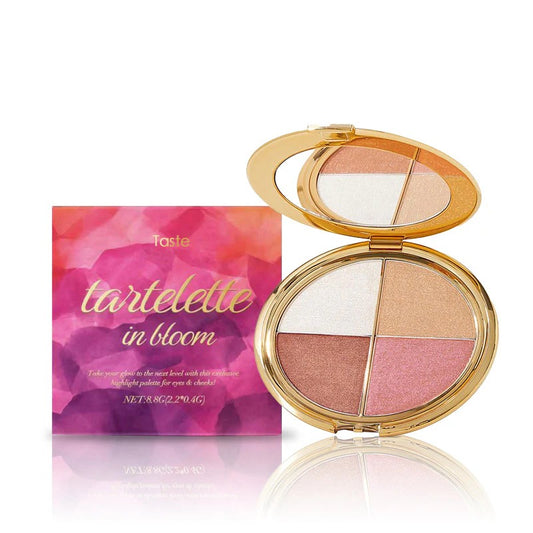 eye & cheek palette - eyeshadow and highlighter makeup (Free Contour Brush)